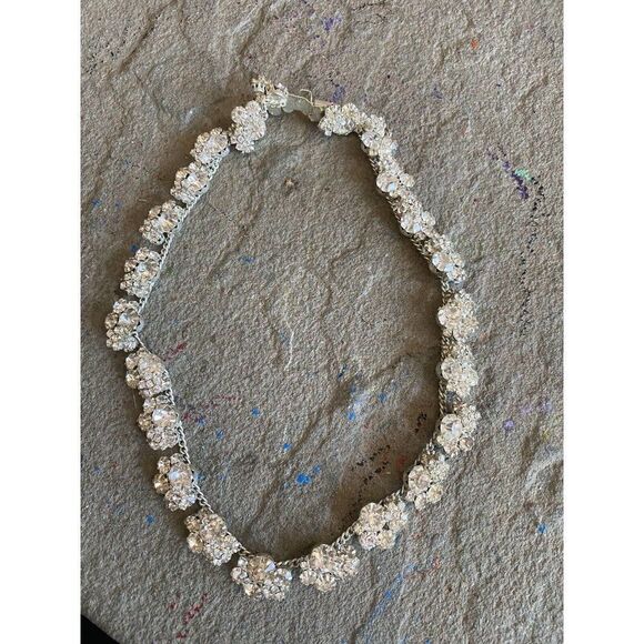 Estate Necklace Rhinestone Glam 1950s NG Collar Beautiful Hollywood - Picture 10 of 10
